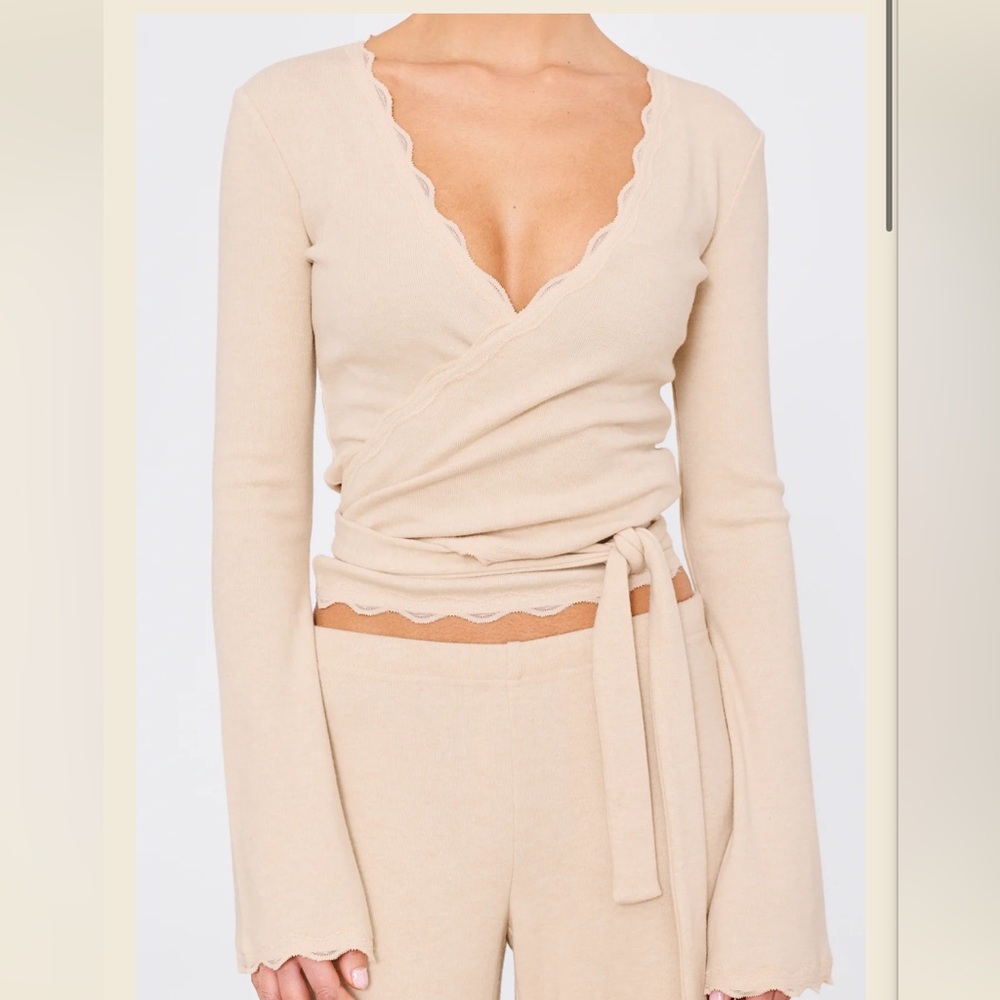 NWT PHE PHE wrap top vanilla iced latte